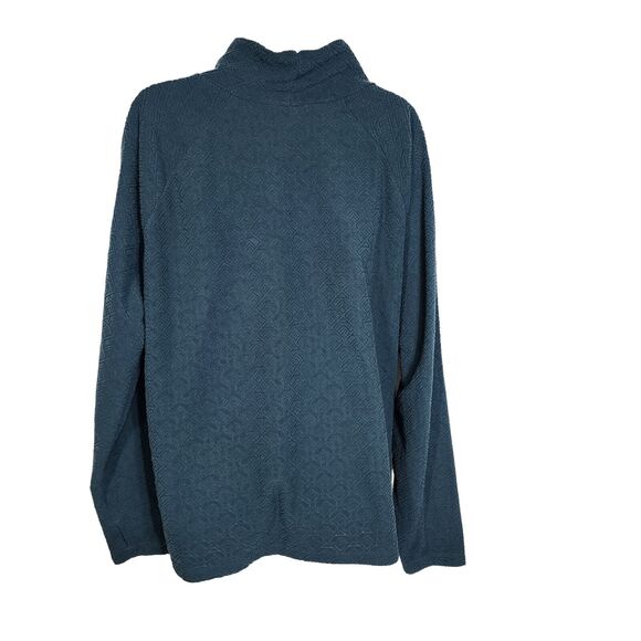 Eddie Bauer Women Sweatshirt Size TL Quest Fleece Funnel Neck Pullover Thumbhole - Picture 2 of 10